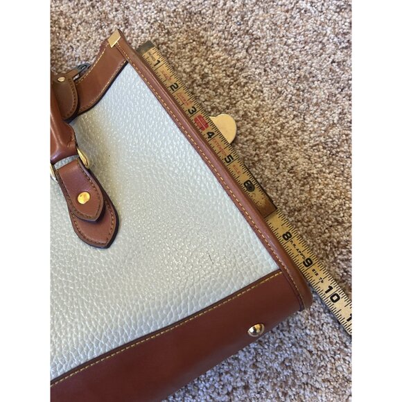 Dooney & Bourke VTG All Weather Satchel Purse Ivory Pebbled Old Money Classic - Picture 15 of 16